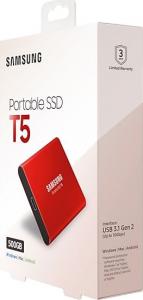 Dysk zewnętrzny SSD Samsung SSD T5 500 GB Czerwony (MU-PA500R/EU) 11