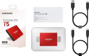 Dysk zewnętrzny SSD Samsung SSD T5 500 GB Czerwony (MU-PA500R/EU) 12