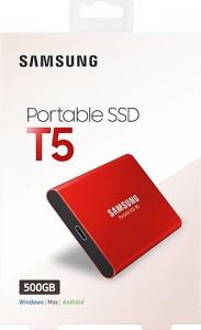 Dysk zewnętrzny SSD Samsung SSD T5 500 GB Czerwony (MU-PA500R/EU) 8