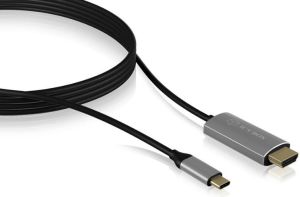 Kabel USB Icy Box USB-C - HDMI 1.8 m Srebrny (IB-CB020-C) 1