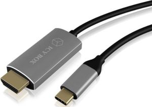 Kabel USB Icy Box USB-C - HDMI 1.8 m Srebrny (IB-CB020-C) 2