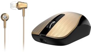 Mysz Genius Zestaw MH-8015 złota mysz bezprzewodowa + złote słuchawki (31280002400) 1