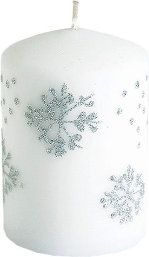 Art-Pol Świeca biała - Płatek Śniegu Walec Mały (97974) 1