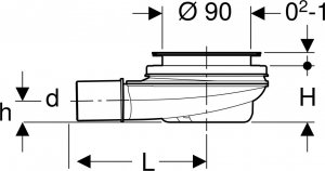 Syfon Geberit Zestaw odpływowy do brodzików d90 PE z pokrywą odpływu 150.583.21.1 6
