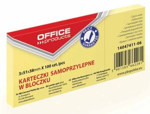 Office Products Notes samoprzylepny 38x51, 3 sztuki, żółty (14047411-06) 1