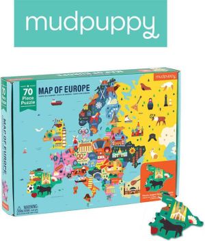 Mudpuppy Puzzle Mapa Europy z elementami w kształcie państw (MP51943) 1