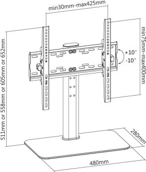 Techly Stojak biurkowy ICA-LCD S304B 32'' - 47'' 6