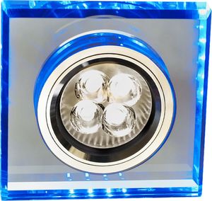 Candellux Oczko halogenowe oprawa stropowa Candellux SS-22 CH/TR+BL 1x50W GU10 + 2,1W LED chrom,niebieskie 2226934 - 2226934 1