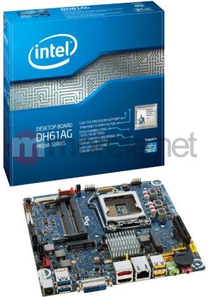Płyta główna Intel DH61AG, H61, DDR3-1333, 2xSATA2, HDMI, GBLAN, mITX, BULK (BLKDH61AG) 1
