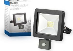 Naświetlacz Zext LED 10W, 6400K, 230V, IP65, z Czuj.Ruch (C06-MHS-10W-64-PIR) 1