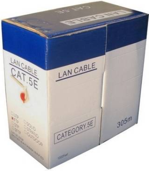 4World Kabel instalacyjny FTP, 4x2, kat. 5e, drut, 305m (rolka), szary (04980) 1