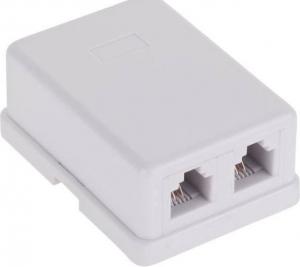LechPol Gniazdo telefoniczne podwójne mini-pin białe TEL0020 (LX9126/6/4) 1