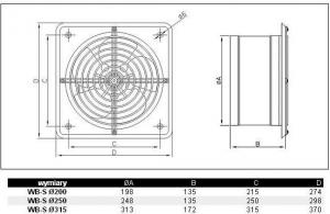 Dospel Wentylator przemysłowy 310mm WBS 315 NA ścienny (007-0341) 2