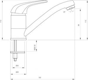 Bateria umywalkowa Deante Funkia stojąca chrom (BYU_026M) 2