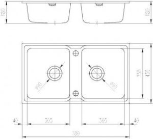 Zlewozmywak Deante  ZORBA - 78 x 43,5 cm (ZQZ2203) plus bateria NEMEZJA (BEN262M) 2
