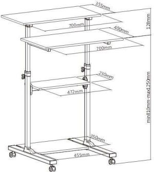Techly Uniwersalny stolik prezentacyjny do notebooka z 4 półkami regulowany (102833) 2