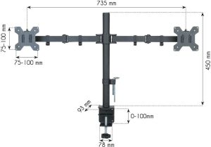 Techly Uchwyt biurkowy na 2 monitory 13" - 27" (ICA-LCD 382-D) 2