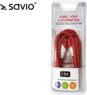 Kabel Savio HDMI - HDMI 1.5m czerwony (CL-120) 3