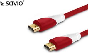 Kabel Savio HDMI - HDMI 1.5m czerwony (CL-120) 4