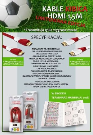 Kabel Savio HDMI - HDMI 1.5m biały (CL-119) 2