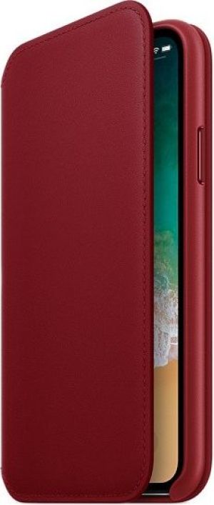 Apple Etui Leather Folio do iPhone X, czerwony (MRQD2ZM/A) 2