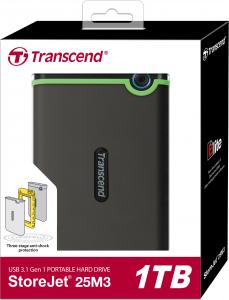 Dysk zewnętrzny HDD Transcend StoreJet 25M3S 1TB Szary (TS1TSJ25M3S) 5