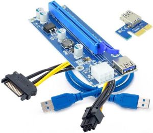 Savio RISER PCI-EXPRESS 1X - 16X, USB 3.0, 6PIN SATA (0009S) (AK-36) 1