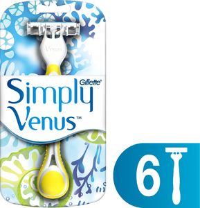 Gilette Maszynka do golenia Simply Venus 3 Plus Yellow 6 szt. 1