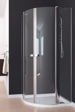 Aquaform SANITA PLUS Kabina półokrągła 90/90/185 chrom, optic, szkło przejrzyste (100-06143B + 200-06918P) 1