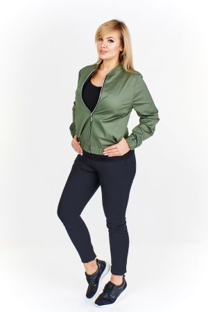 Ptak Moda Bluza damska bomberka w kwiaty M55085 zielona r. 42 1