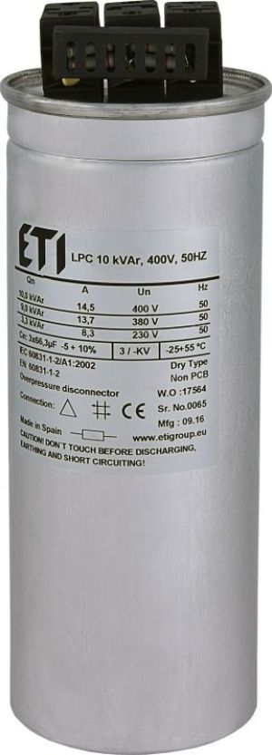 Eti-Polam Kondensator trójfazowy CP LPC 10 kVAr 400V 50Hz (004656750) 1