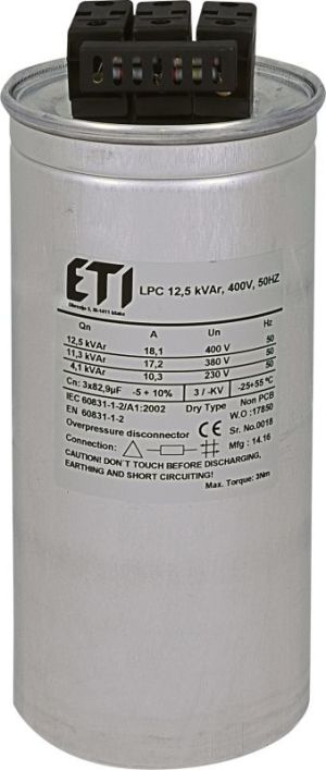 Eti-Polam Kondensator LPC 12.5 kVAr 400V 50Hz (004656751) 1