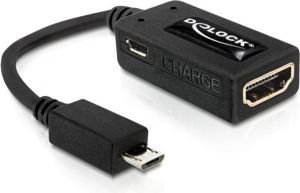 Adapter USB Delock microUSB - HDMI + microUSB Czarny  (65314) 1