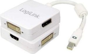 Adapter AV LogiLink DisplayPort Mini - DisplayPort - HDMI - DVI-I biały (CV0045A) 1