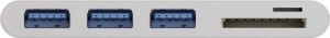 HUB USB Goobay 1x SD 1x microSD  + 3x USB-A 3.0 (62097) 2