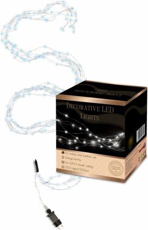 Lampki choinkowe Art-Pol LED na kabel białe zimne 300szt. (245001) 1