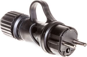 Elektro-Plast Wtyczka prosta gumowa z uchwytem b/u 16A 2P IP44 FWG czarna (51.224) 2