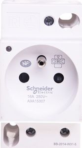 Schneider Electric Gniazdo modułowe z lampką iPC 2P+E 10/16A 250V na szynę białe A9A15307 - A9A15307 1