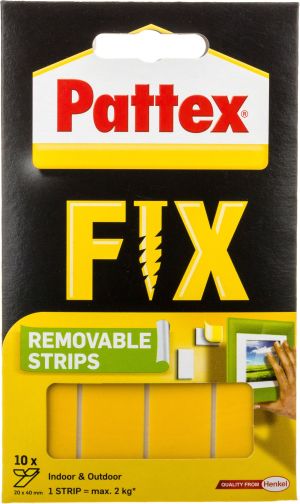 Henkel Pattex FIX Usuwalne paski montażowe 10x40mm x 20mm - 1483610 1