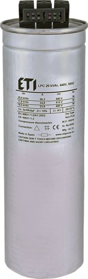 Eti-Polam Kondensator CP LPC 20 kVAr 440V 50HZ (004656763) 1