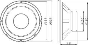 Głośnik samochodowy Blow samochodowy 150W 8Ohm B-200 8'' (30-552#) 3