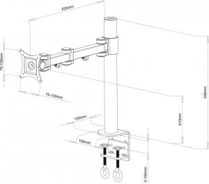 Art Uchwyt biurkowy na monitor 13" - 27" L-01 (RAMART L-01) 3