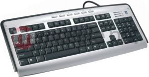 Klawiatura A4Tech Przewodowa Czarno-srebrna  (EVOSlimMoonPS/2) 1