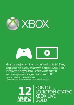 Microsoft Karta subskrypcji usługi Xbox Live Gold na 12 miesięcy (52M-00320) 2