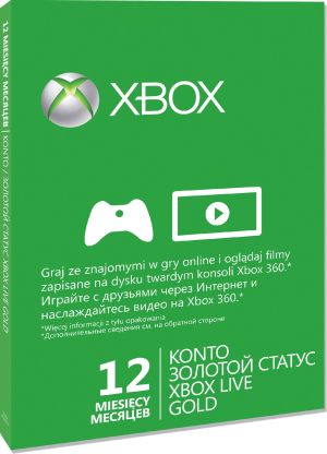 Microsoft Karta subskrypcji usługi Xbox Live Gold na 12 miesięcy (52M-00320) 1