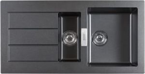 Zlewozmywak Franke Zlewozmywak 1,5-komorowy SID 651 z ociekaczem 100 x 51cm onyx (114.0181.979) 1