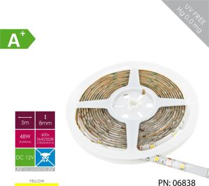 Taśma LED Whitenergy SMD3528 5m 120szt./m 9.6W/m 12V Żółta (6838) 3