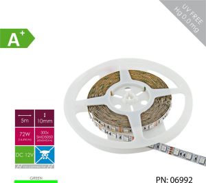 Taśma LED Whitenergy SMD5050 5m 60szt./m 14.4W/m 12V Zielona (6992) 2