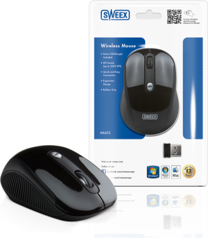 Mysz Sweex Wireless Mouse Czarny MI405 Czarna - Nano odbiornik - 12 lat gwarancji! 1