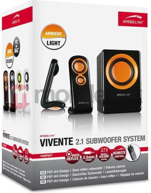 Głośniki komputerowe Speedlink Vivente (2.1 Channel Surround, 12W, Czarny/Pomarańczowy) (SKGVIBO) 3